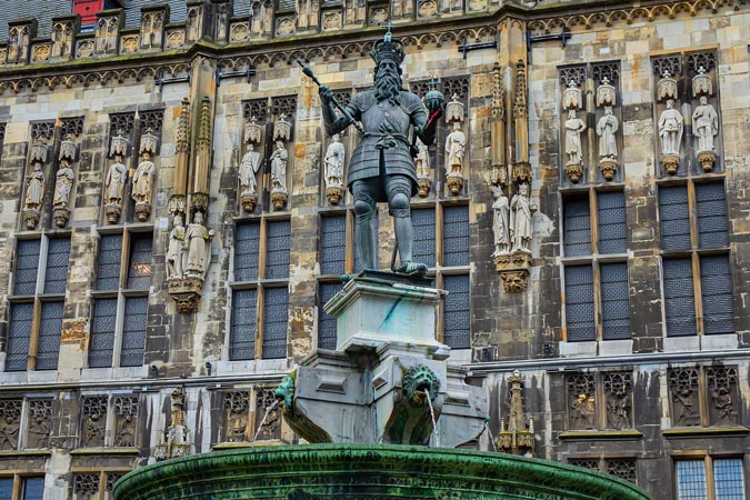Aachen, Germany. Charlemagne Fountain.