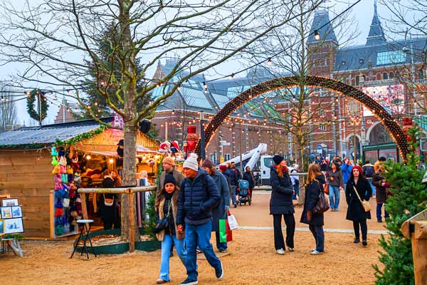 Amsterdam. Christmas Market on Museum Square.