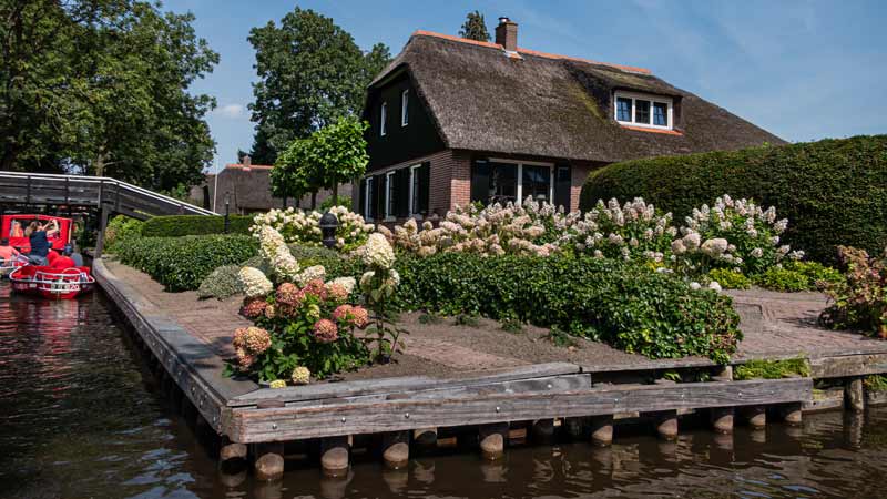 Netherlands Giethoorn trees flowers