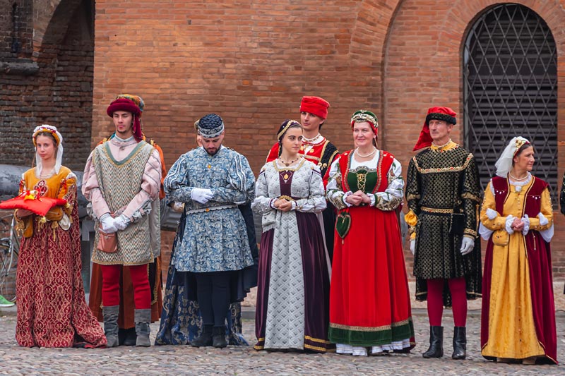 Italy, Ferrara. Estense Castle. Parade.