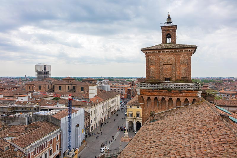 Italy, Ferrara. Estense Castle.  Towers.