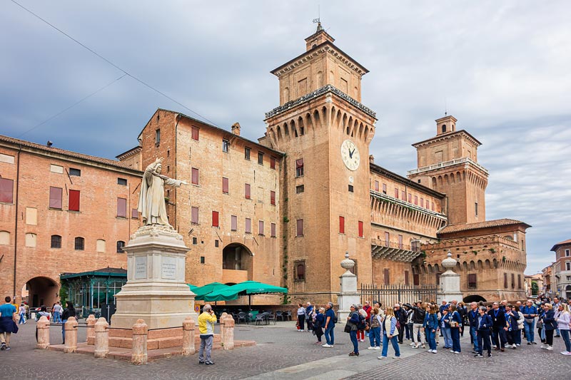 Italy, Ferrara. Savonarola Square.