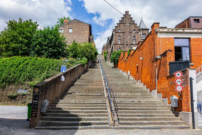 Liege, Belgium. Citadel of Liege. Stairs