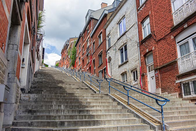Liege, Belgium. Citadel of Liege. Stairs