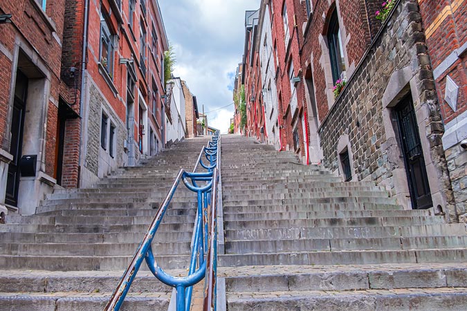 Liege, Belgium. Citadel of Liege. Stairs