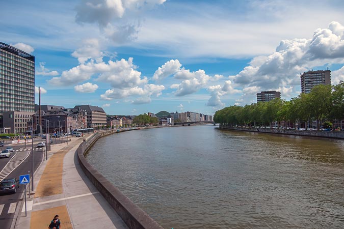 Liege, Belgium. Meuse River embankment.