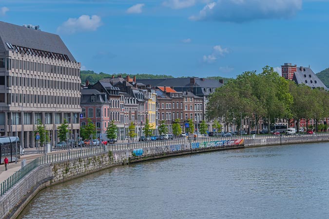 Liege, Belgium. Meuse River embankment.