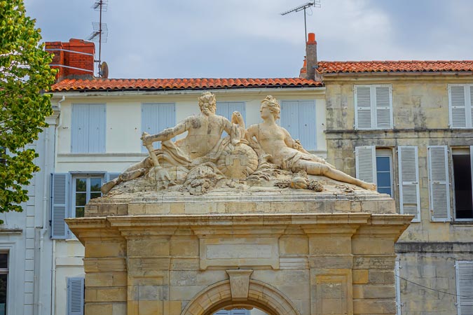 Rochefort, France. Fountain in Place Colbert.
