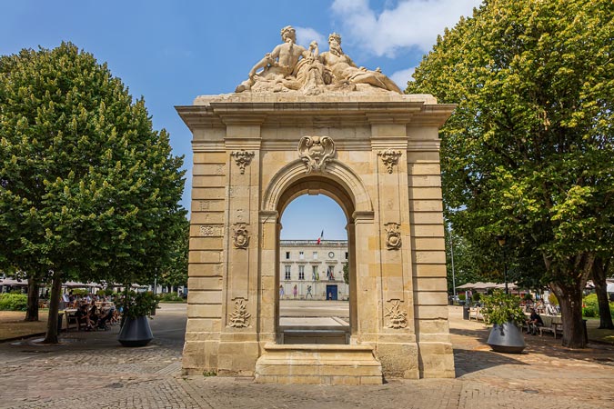 Rochefort, France. Fountain in Place Colbert.